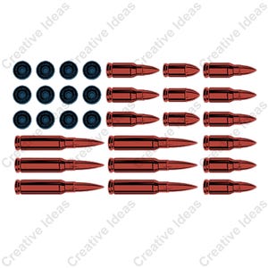 Gun Bullets US Flag PNG, Digital Download