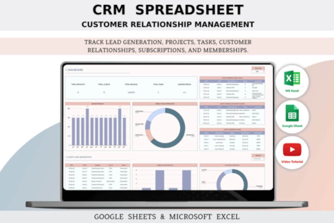 Crm Template Google Sheets Spreadsheet Etsy
