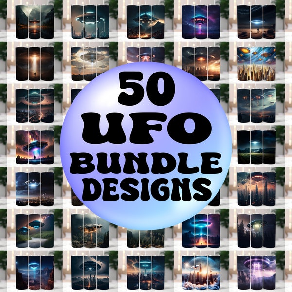 50 Ufo's Bundle Tumbler Wraps ,20 oz Skinny Tumbler Sublimation Design Digital Download PNG DIGITAL ONLY, Tumbler, Clip Art, Wall art