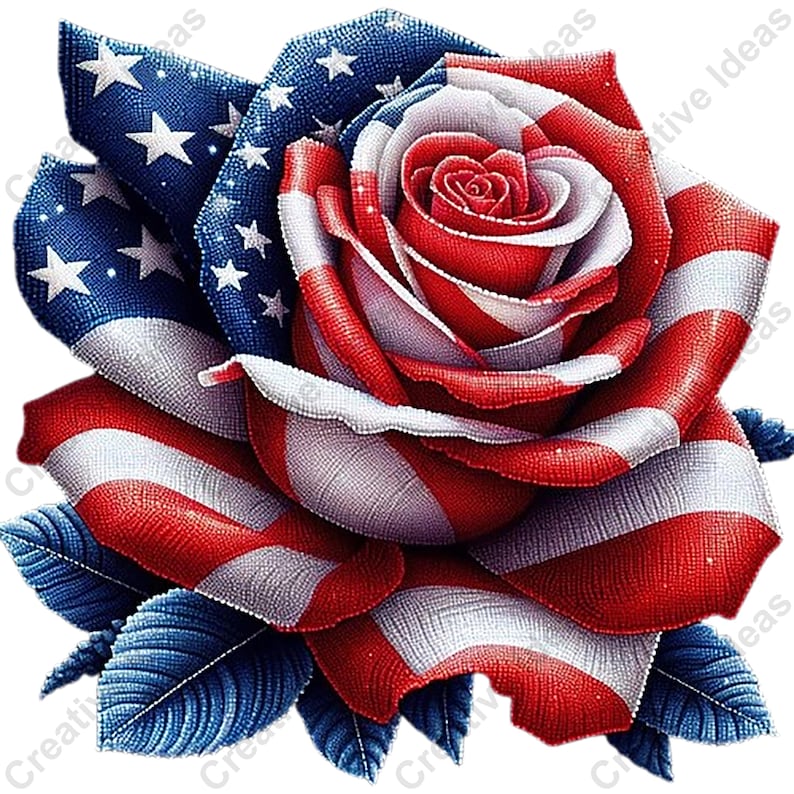 American Flag Rose PNG, for Your Own Projects, Digital Download - Etsy