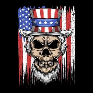 Uncle Sam Skull with American Flag PNG File, Digital Download PNG