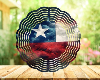 Texas Flag Wind Spinner Sublimation Design, Image PNG File To Download, Texas Wind Spinner, Wall Art, Clip Art