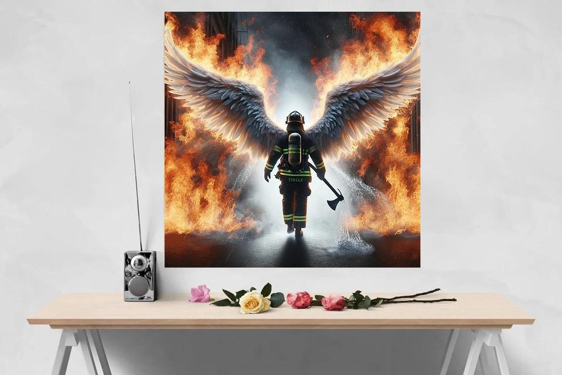 Firefighter Angel PNG, Digital Download (4000x4000 Px) - Etsy