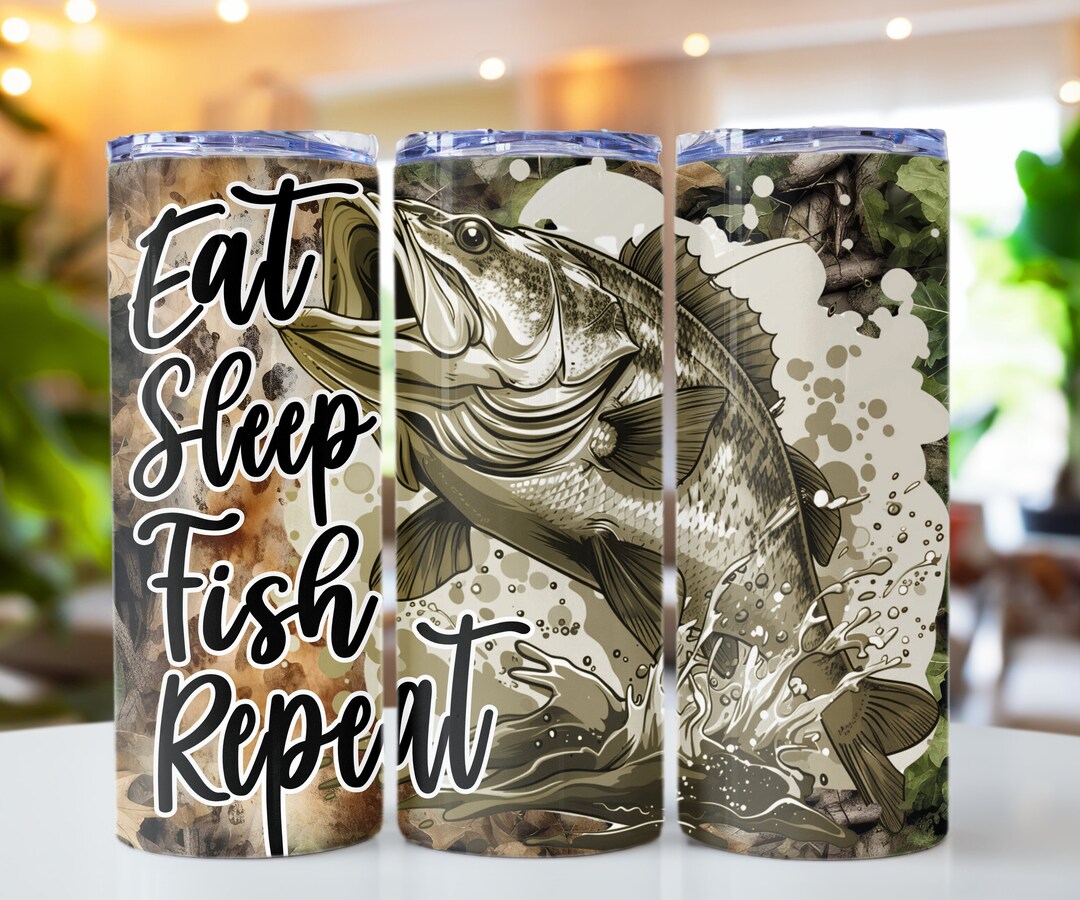 Fishing 20 Oz Skinny Tumbler Sublimation Design Digital Download PNG ...