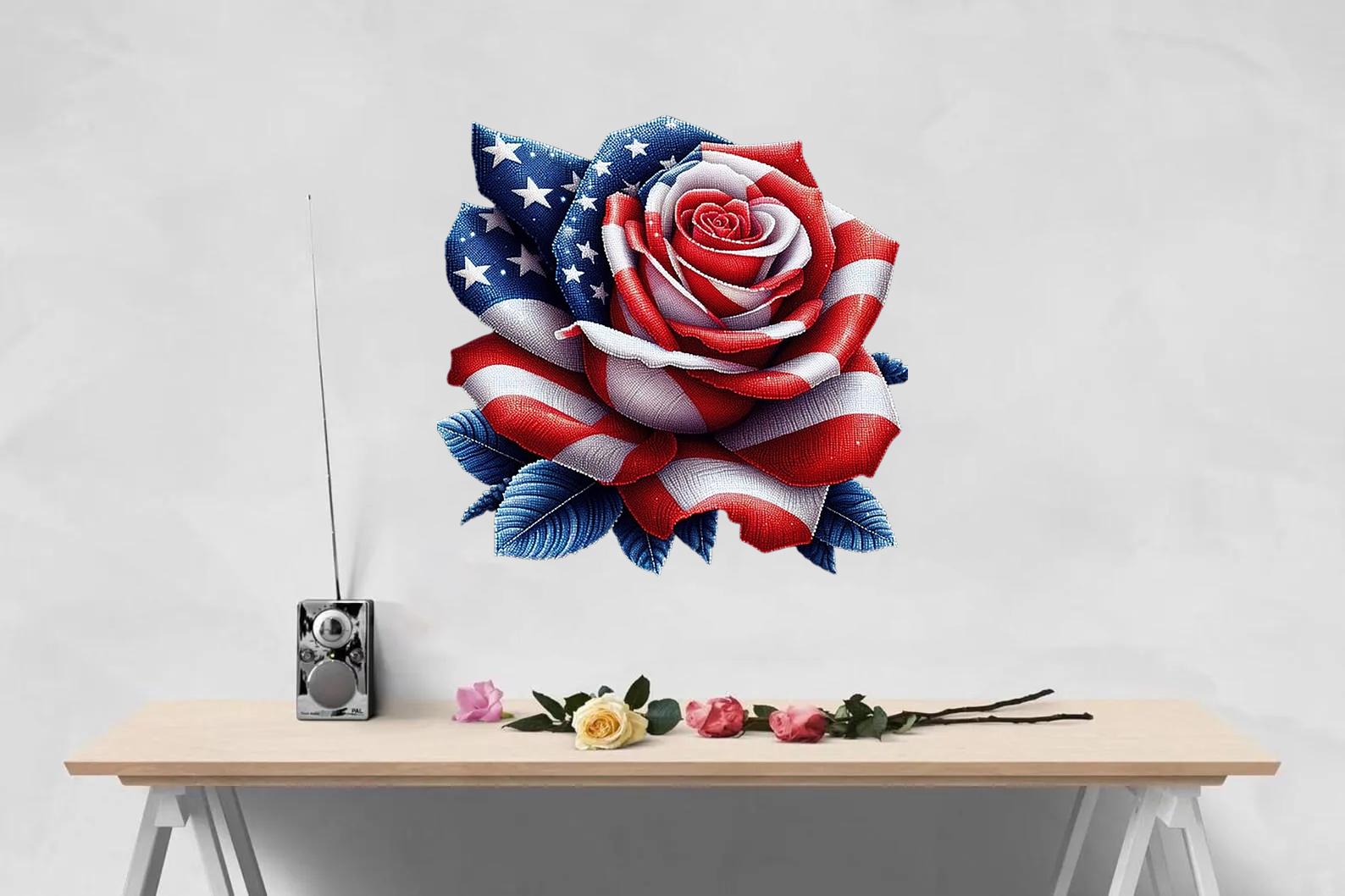 American Flag Rose PNG, for Your Own Projects, Digital Download - Etsy