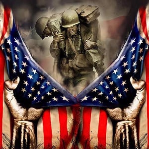 Veteran with US Flag, Veteran American Flag PNG File ,Digital Download PNG