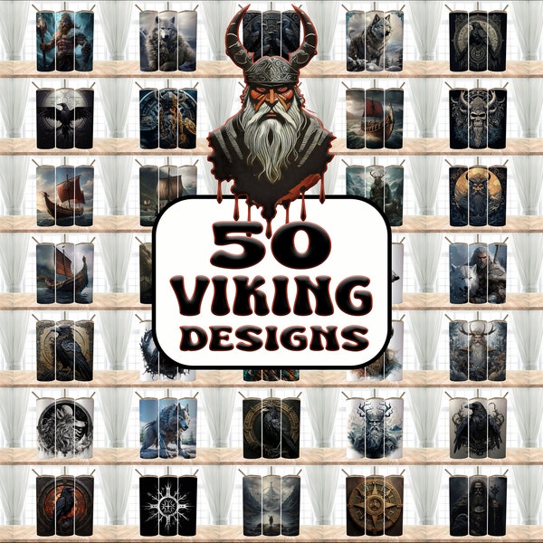 50 Viking Designs Bundle Tumbler Wraps ,20 oz Skinny Tumbler Sublimation Design Digital Download PNG , Tumbler, Clip Art, Wall Art