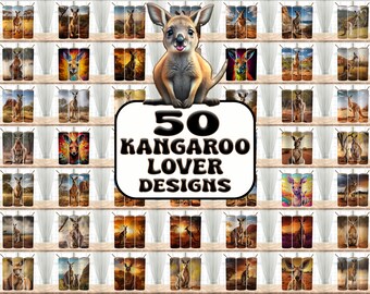 50 Kangaroo Lover Designs Bundle Tumbler Wraps, 20 oz Skinny Tumbler Sublimation Design Digital Download PNG, Tumbler, Clip Art, Wall Art