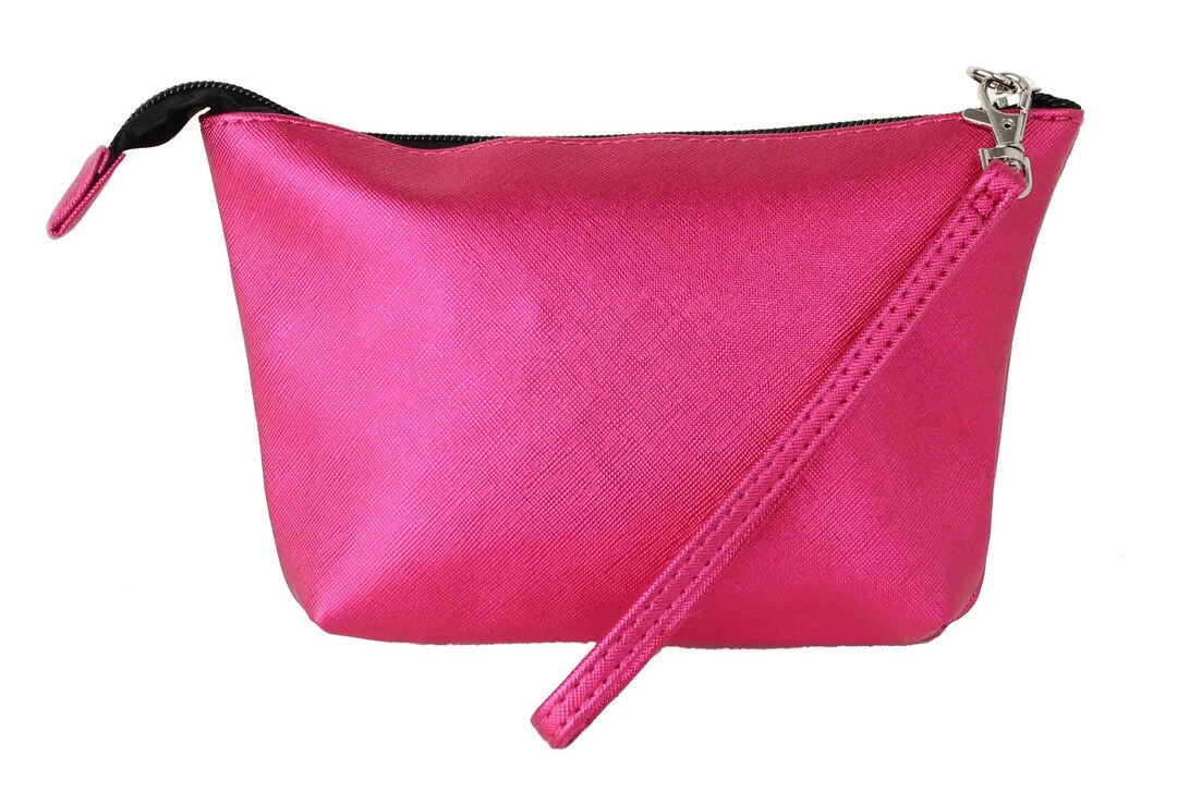 Hot Pink Zippered Lipstick Carrying Case With Elastic Inside Fits