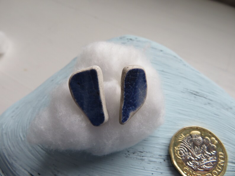Genuine Wemyss Beach Pottery Ear Studs with Sterling Silver