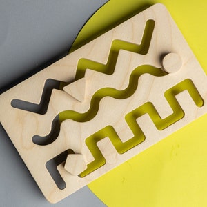 Montessori Busy Board: Birch Wood Sensory Activity Toy