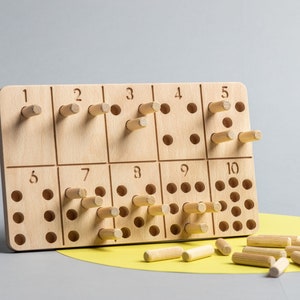 Peg Board, Montessori Toy, Montessori Education, Numbering Board, Math board