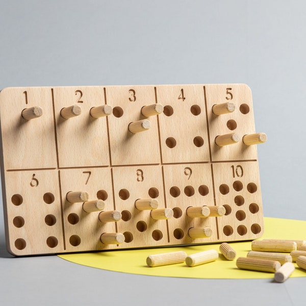 Giocattolo con tavoletta in legno per il conteggio/set di attività di numerazione Montessori