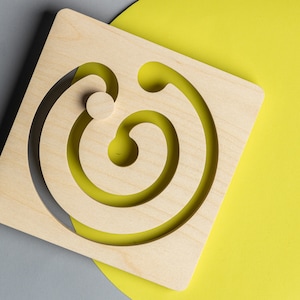 Montessori Birch Wood Labyrinth Busy Board