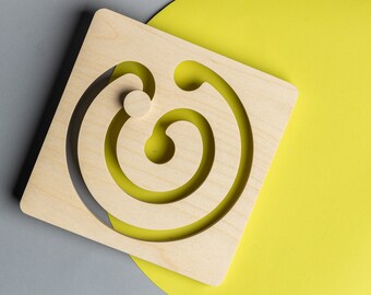 Montessori Birch Wood Labyrinth Busy Board