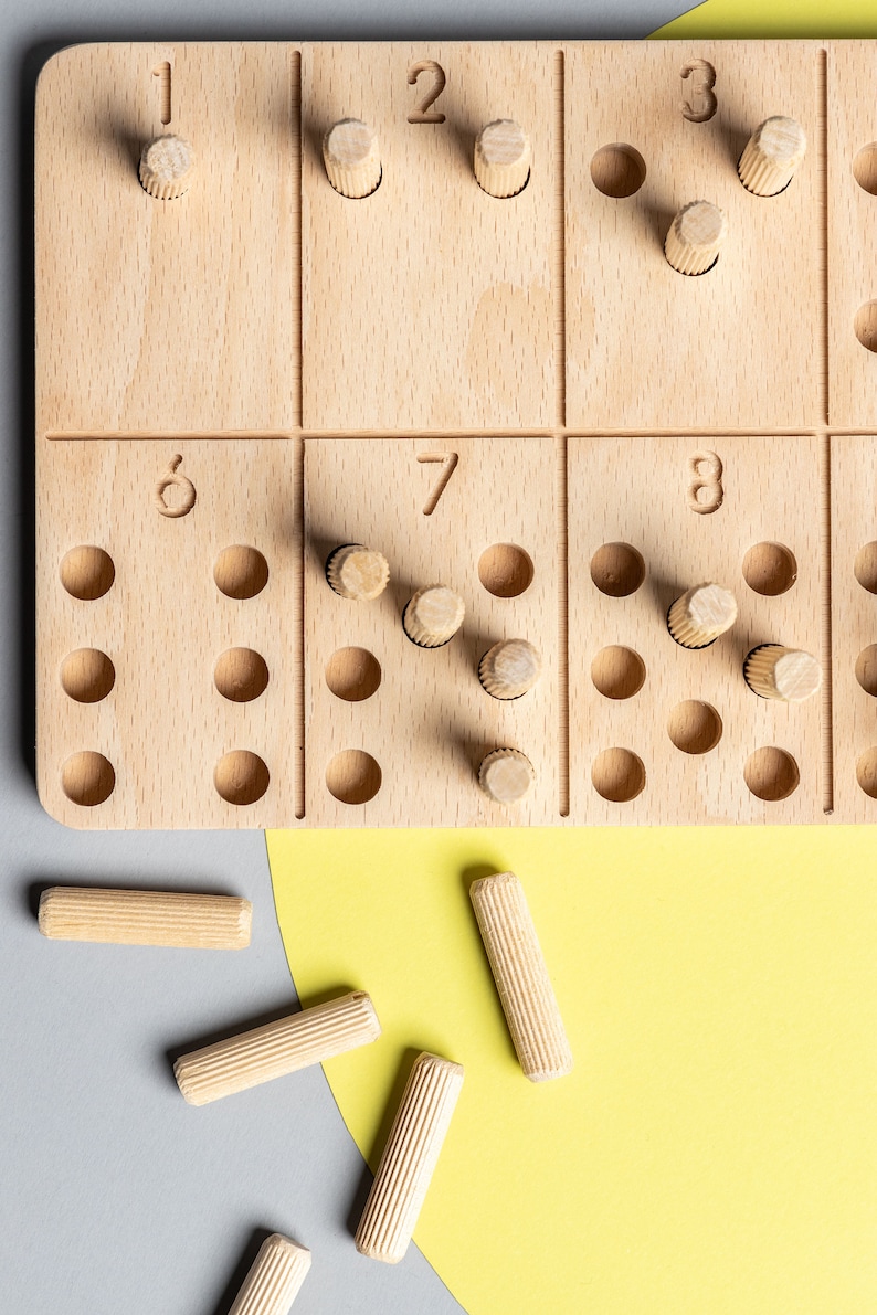 Peg Board, Montessori Toy, Montessori Education, Numbering Board