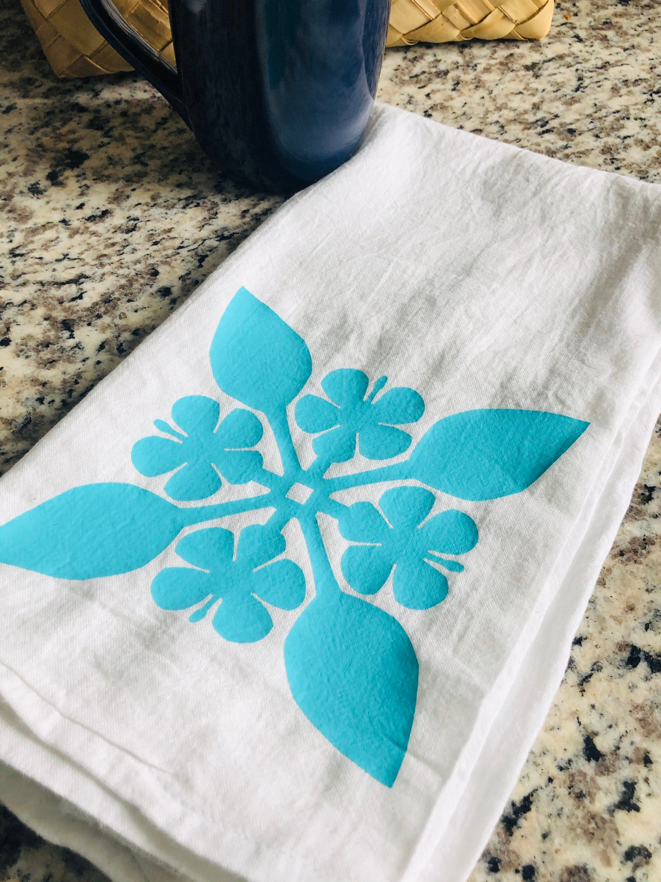 Hawaiian Dish Towel Hawaiian Quilt Design. Hawaiian Tea Towel Etsy