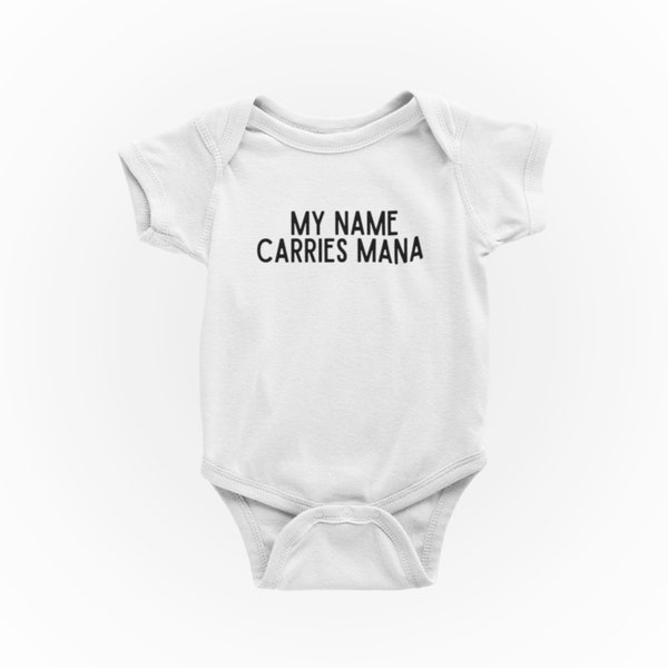 My Name Carries Mana baby bodysuit, Hawaiian baby onesie, Native onesie, Polynesian baby, Hawaiian baby, Hawaii baby outfit, Hawaiian Mana