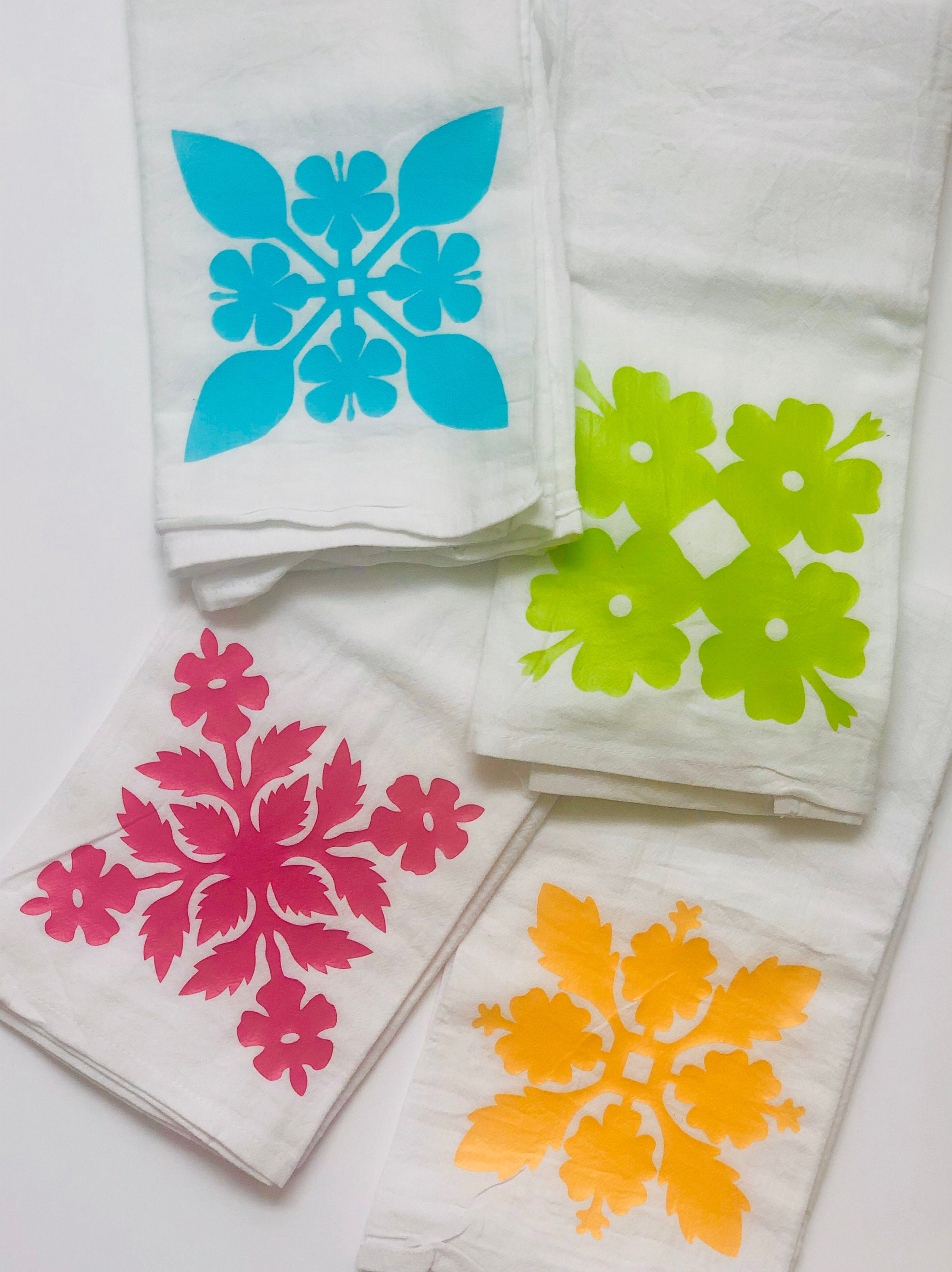 Hawaiian Dish Towel Hawaiian Quilt Design. Hawaiian Tea Towel Etsy Australia