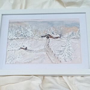 Winter,Schnee,aquarell bilder, Aquarell, Malerei, natur, Malerei, Kunst,watercolor, wasserfarben, aquarell original, aquarellbild, Bild 2