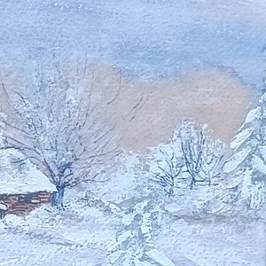 Winter,Schnee,aquarell bilder, Aquarell, Malerei, natur, Malerei, Kunst,watercolor, wasserfarben, aquarell original, aquarellbild, Bild 6