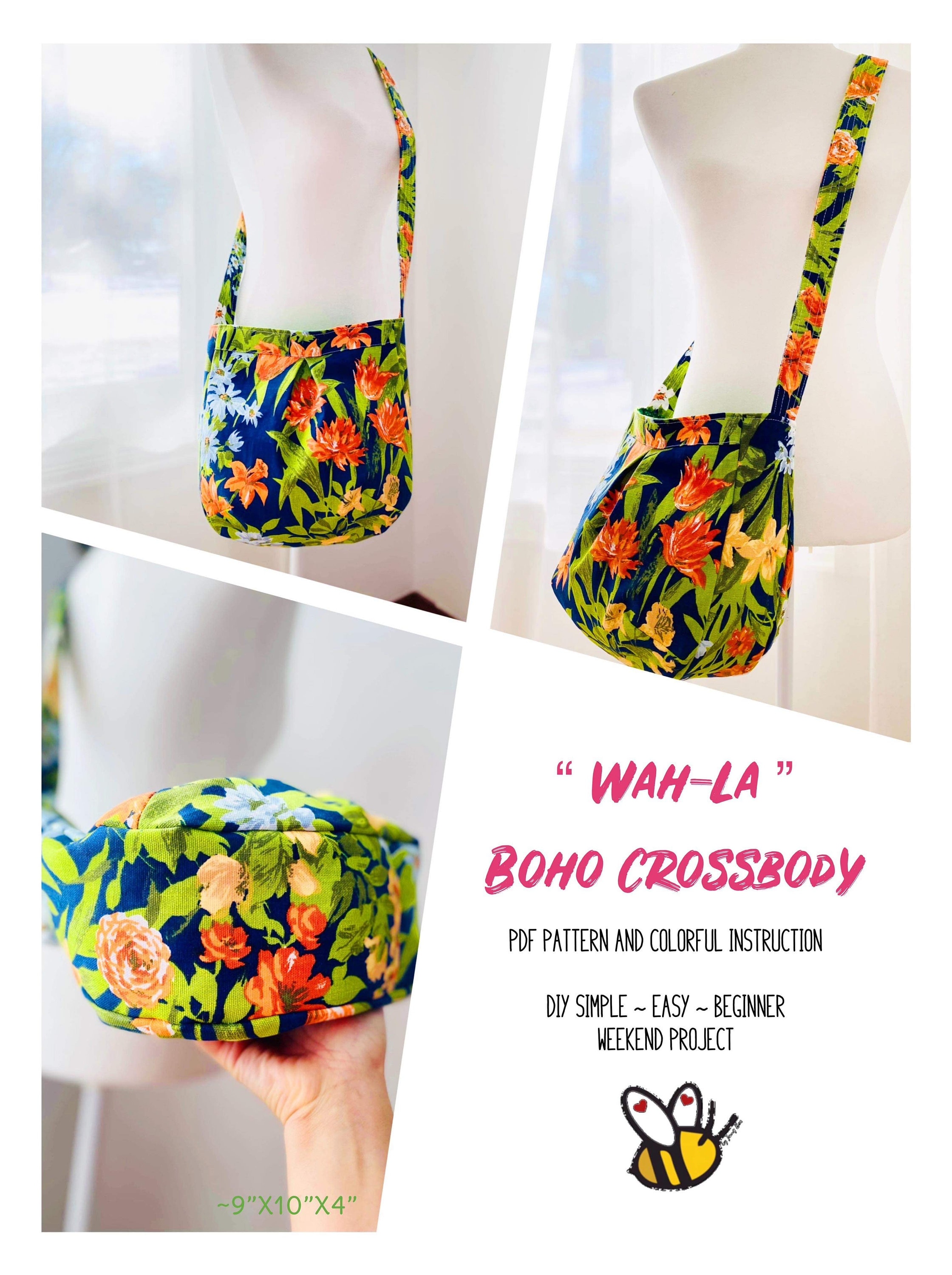 Boho Crossbody Bag Sewing Pattern – Easy DIY (PDF Pattern) - Etsy