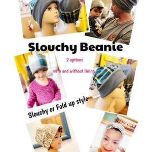 DIY WINTER gift- slouchy beanie- reversible 3 sizes -2 versions with or without lining -budget friendly - easy- beginners-great gift idea