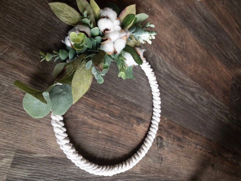 Spring Wreath Ginnie Cotton Wreath Summer Wreath Farmhouse Wreath All Season Wreath