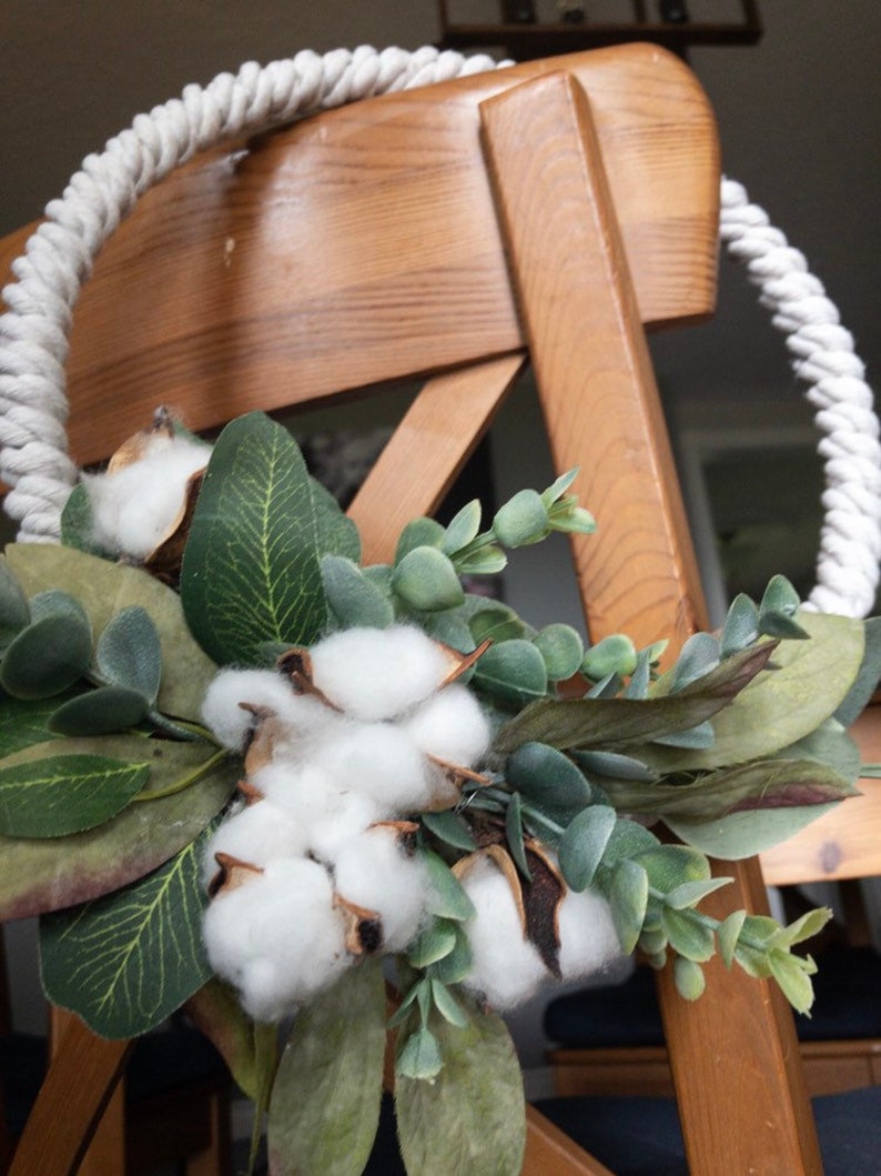 Spring Wreath Ginnie Cotton Wreath Summer Wreath Farmhouse Wreath All Season Wreath