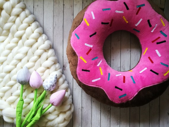 big plush donut pillow