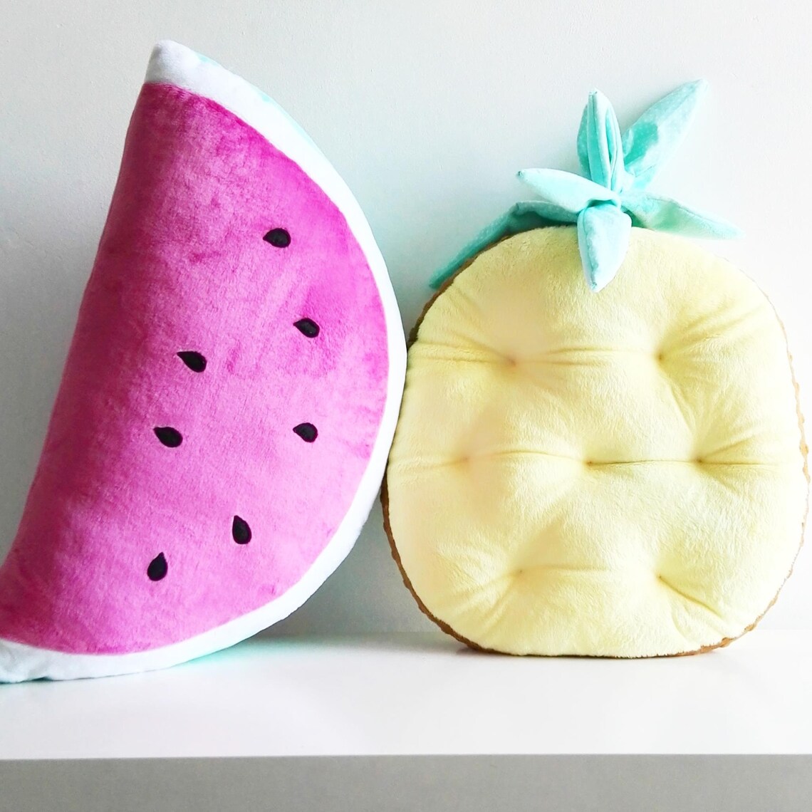 Plush Watermelon Pillow XL Plushie Melon Sweet Pillow Etsy