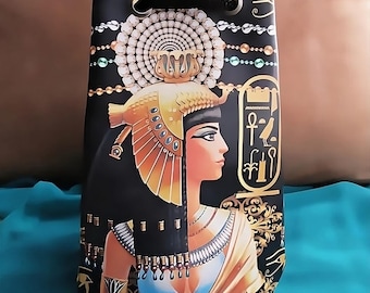 Egyptian Queen Cleopatra Backpack, Small Leather Travel Bag