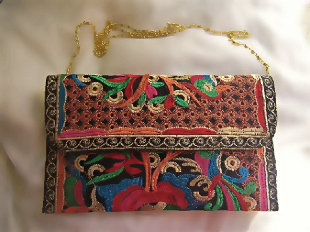 Egyptian Floral Clutch Purse, Graduation Gift, Boho Festival Bag