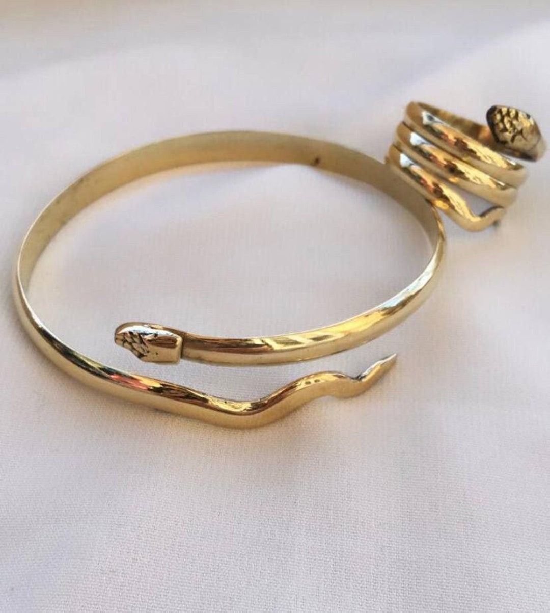 Egyptian Serpent Cuff Bracelet Gold Snake Cuff Bracelet Etsy