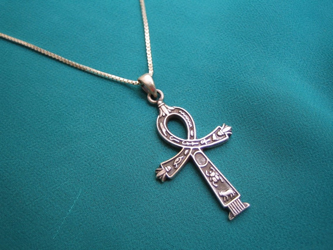 Men Ankh necklace Men necklace Egyptian Sterling silver Ankh Etsy
