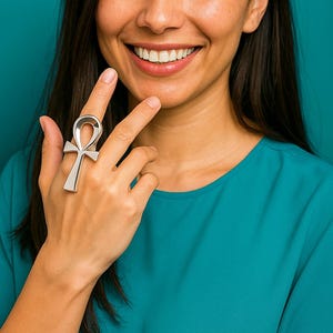 Large Large Ankh ring, Big Ankh ring, Supersized Ankh ring, Egyptian sterling silver Ankh ring, Statement Ankh ring, Egyptian Ankh