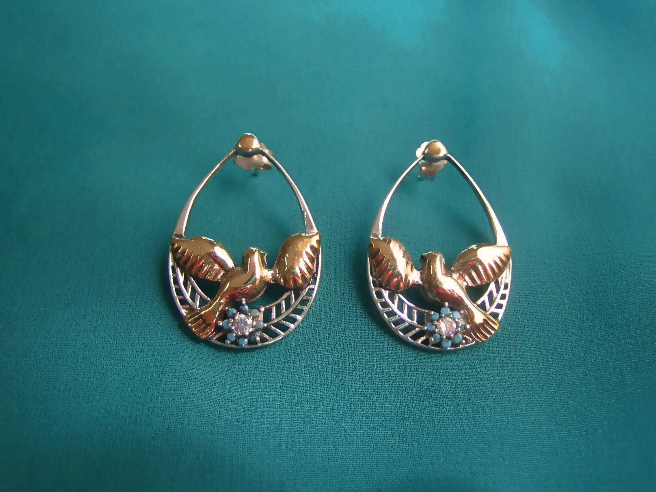 Azza Fahmy Lotus Drop Earrings Zirconia Butterfly Pearl Earrings