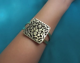Egyptian Arabic filigree bracelet set, Arabic gold cuff Bracelet with ring, Afro woman bracelet