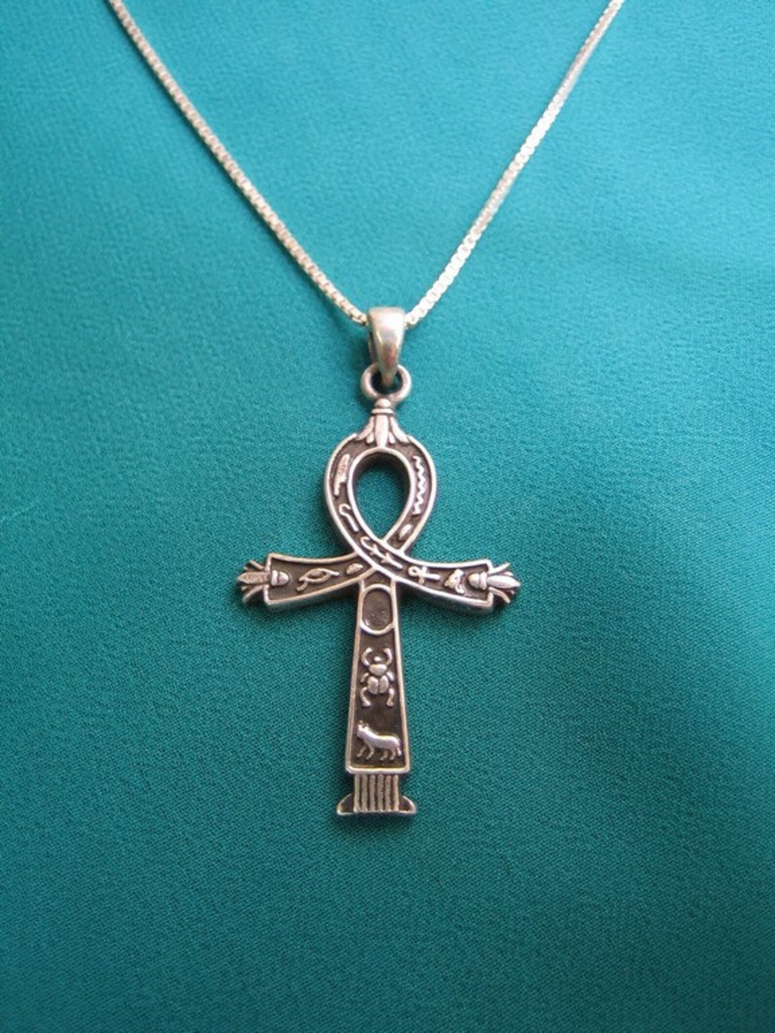 Men Ankh necklace Men necklace Egyptian Sterling silver Ankh Etsy