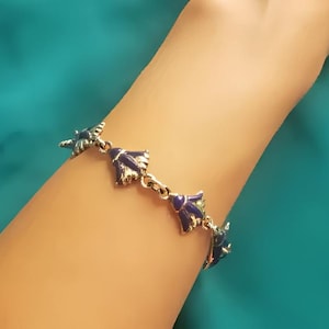 Ägyptisches Lapis Lazuli Lotus Armband, Sterling Silber Lotus Blume Armband, Lotus Schmuck
