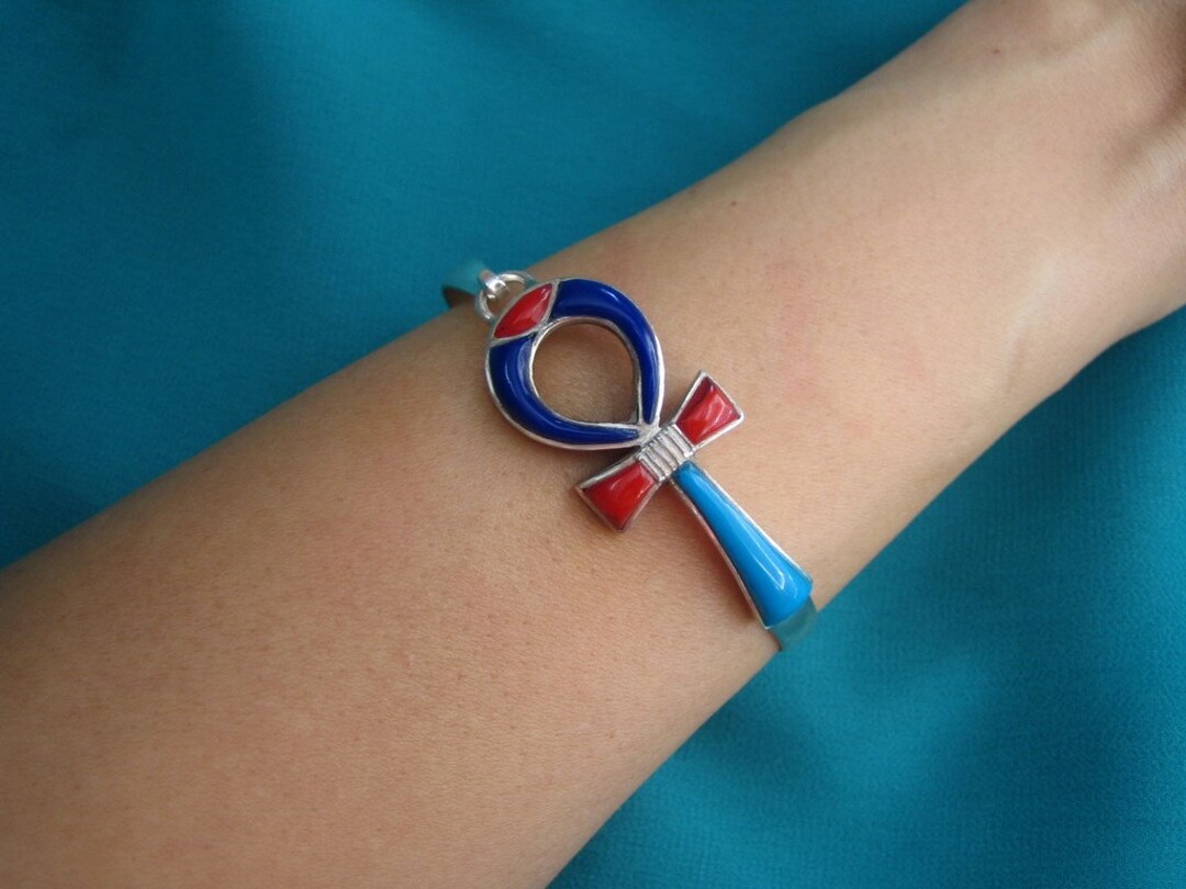 Egyptian Ankh Bracelet Lapis Turquoise Ankh Bracelet Etsy