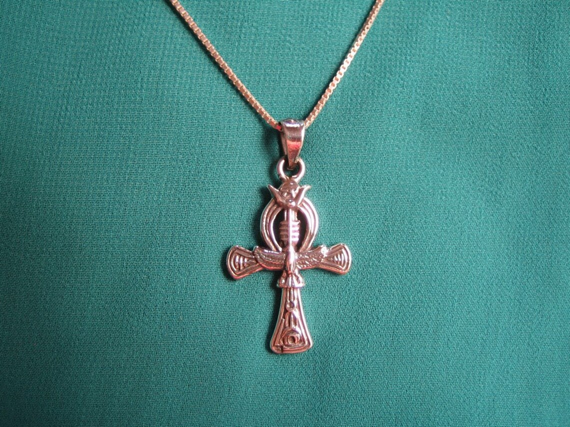 Men Ankh Necklace Egyptian Amulet Necklace Sterling Silver Etsy India