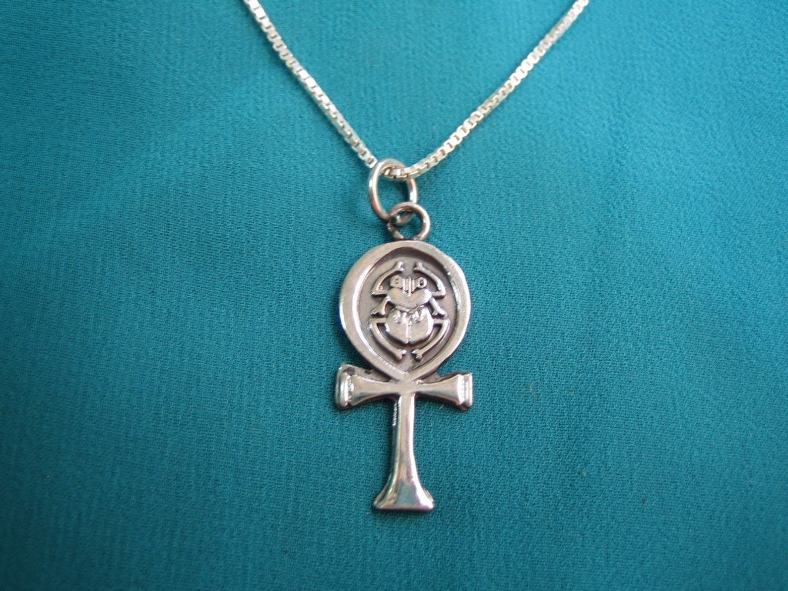 Beautiful Sterling Silver Ankh necklace Egyptian Ankh Etsy
