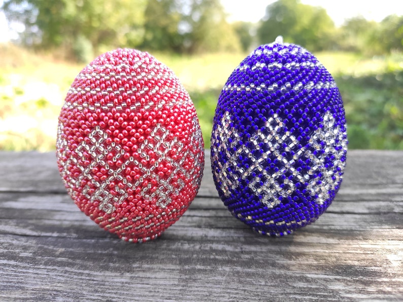 Beautiful egg Beaded eggsEaster souvenir Easter Etsy