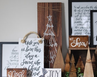 Christmas Tree Wood Sign