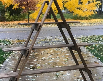 5ft Wooden Ladder Shelf