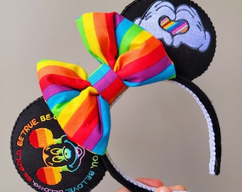 Rainbow Embroidery Mouse Ears