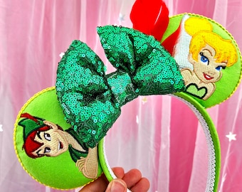 Tinkerbell and Peterpan Embroidery Mouse Ears