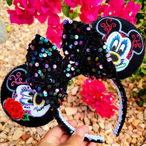 Sugar Skull Embroidery Mouse Ears