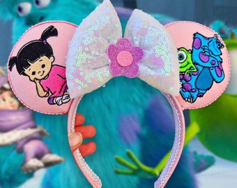 Monsters Inc , Boo & Sulley Embroidery Mouse Ears